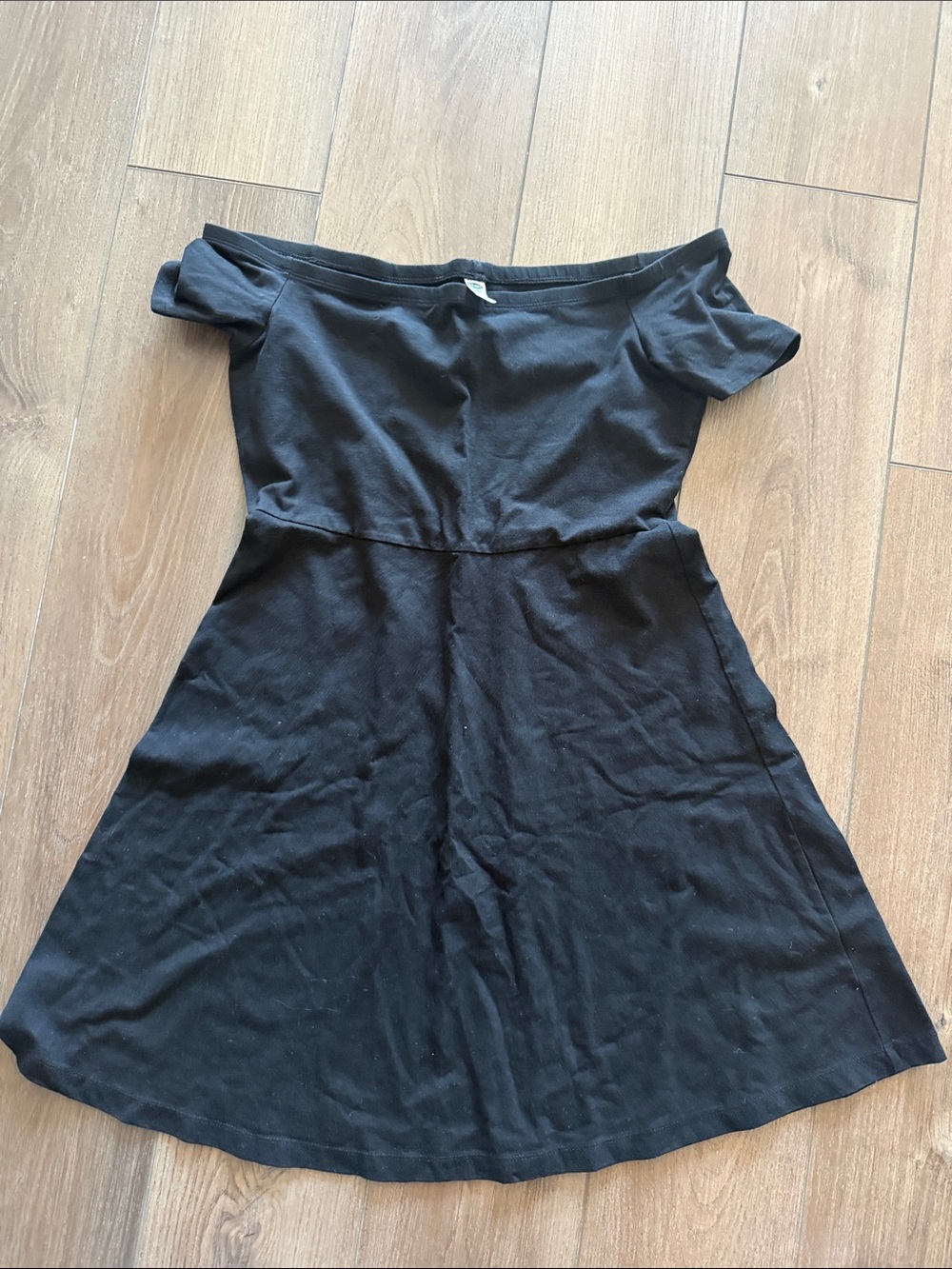Old Navy Black Off-the-Shoulder A-Line Dress